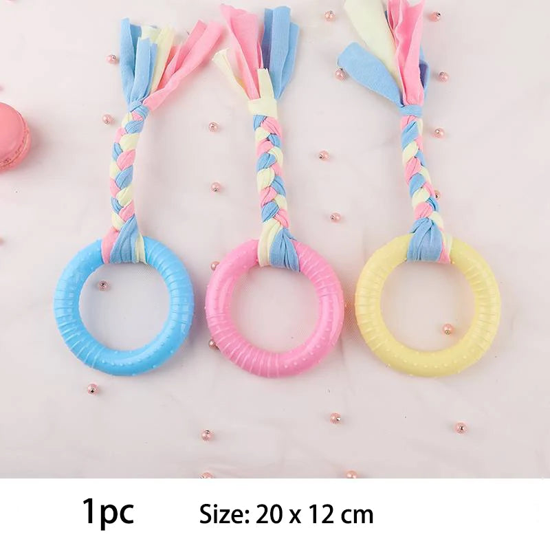Pet Dog Toys For Small Dog Chews TPR Knot Toys Bite Resistant Molar Teeth Cleaning