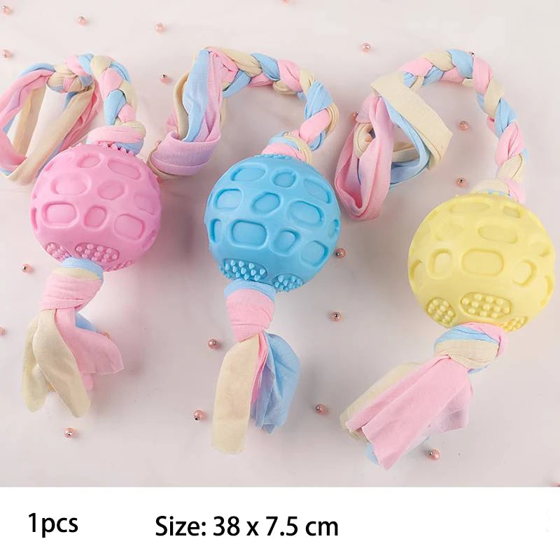 Pet Dog Toys For Small Dog Chews TPR Knot Toys Bite Resistant Molar Teeth Cleaning