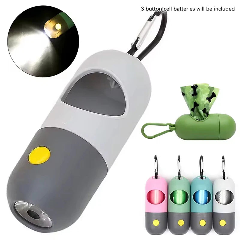 Led Light Dog Poop Bags Dispenser Degradable Waste Bag Portable