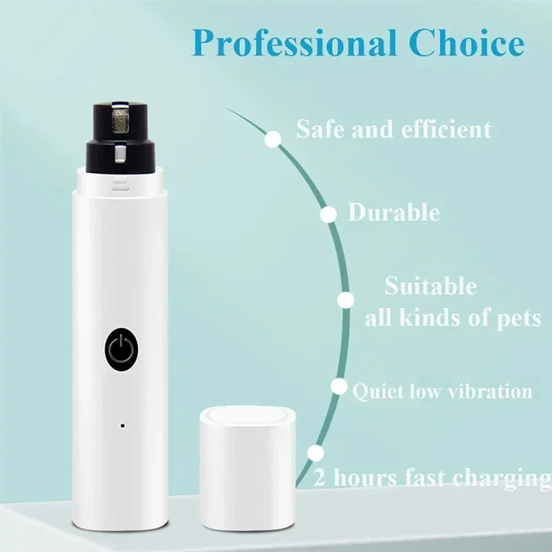 New Electric Dog Nail Clippers Rechargeable USB Charging LED Light
