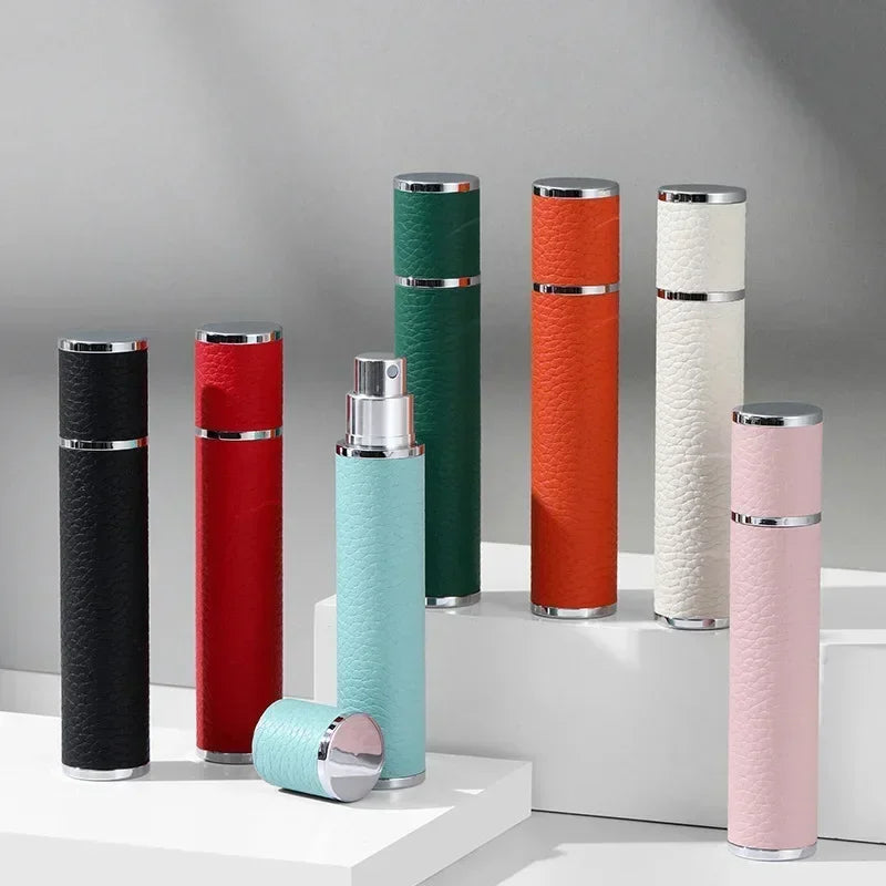 10ML Portable Compact Leather Perfume Bottle Multipurpose Sprayer Refillable Empty Perfume Atomizer for Travel Outdoor Container