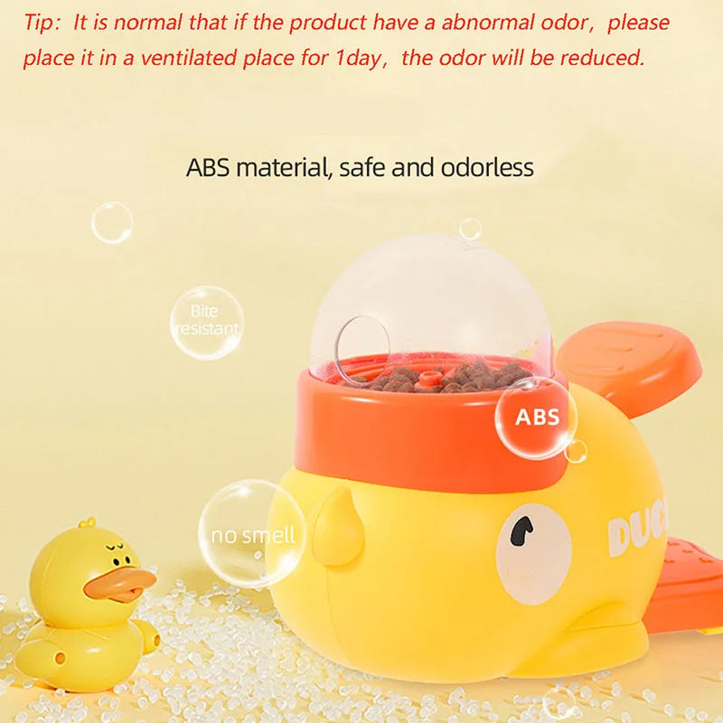 Dog, cat, pet feeder, little yellow duck, interactive puzzle dog feeding machine, anti-slip bottom