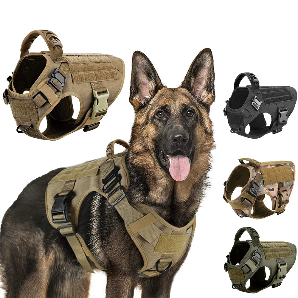 Military Large Dog Harness Training Pet Vest