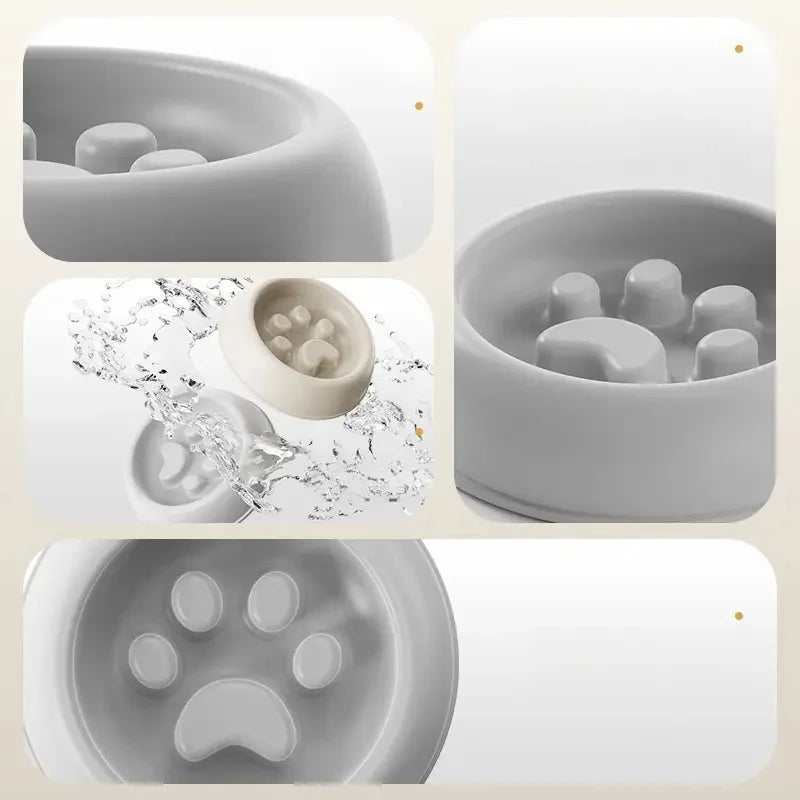Paw Print Slow Feeder Bowls for Dogs,