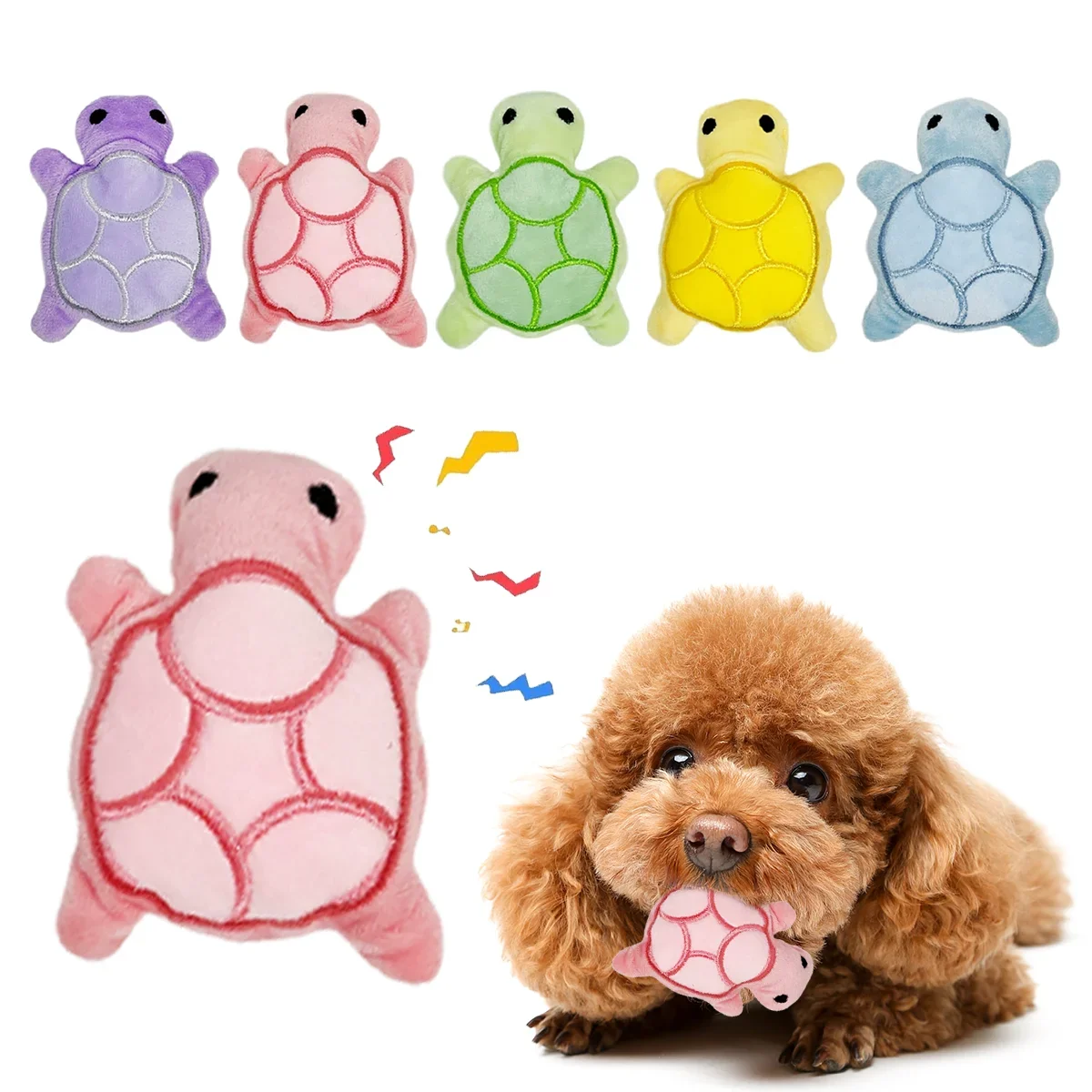 Dog Toy Mini Turtle Plush Chew Toy for Puppies Teething Relief