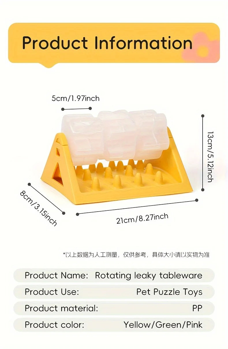 Interactive Dog Food Dispenser Toy, Leak-Proof Design, Slow-Feeding Design