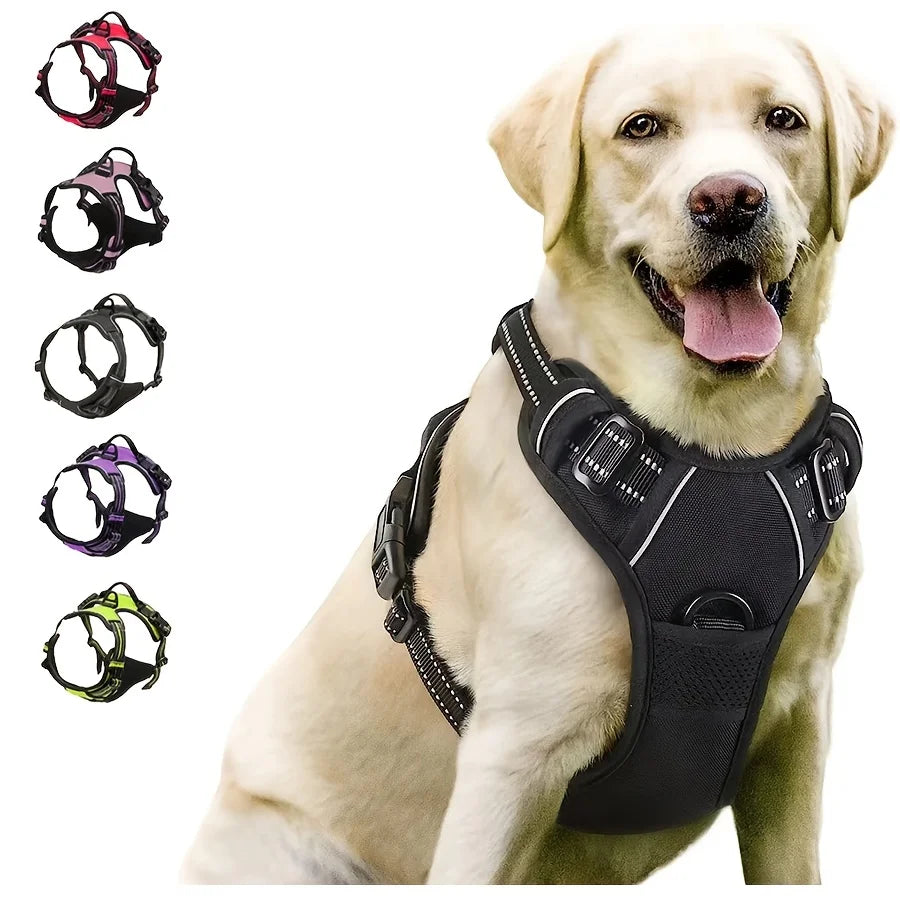 No Pull Dog Harness Front Clip Heavy Duty Reflective