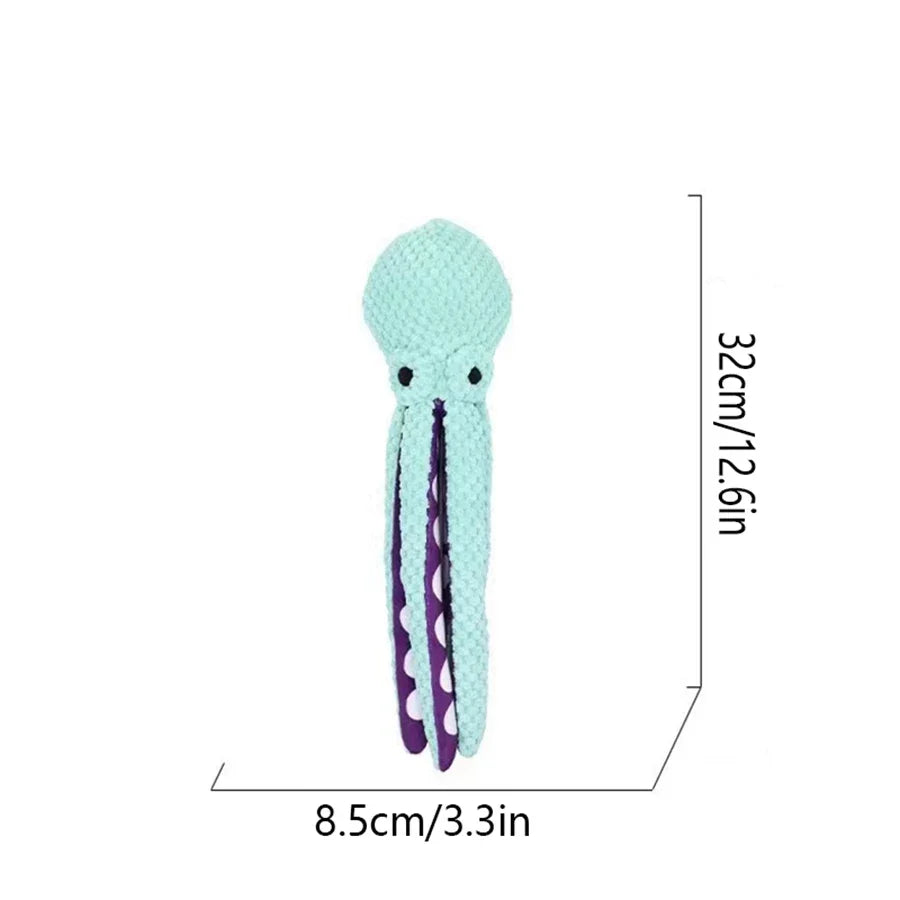 Pet plush octopus toy interactive sound anti-demolition