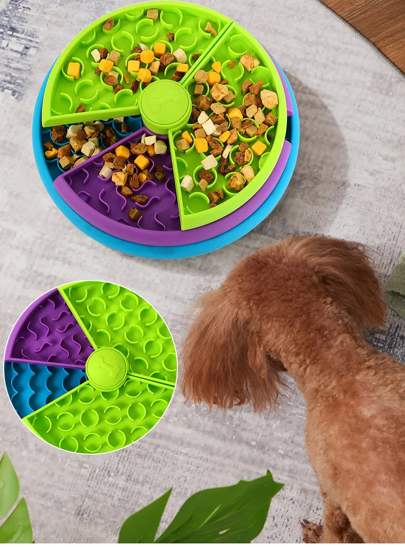 Slow Feeder Dog Bowl Mental Stimulate Detachable Puzzle