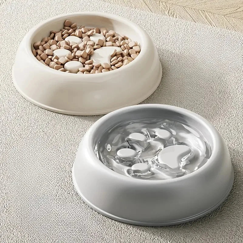 Paw Print Slow Feeder Bowls for Dogs,