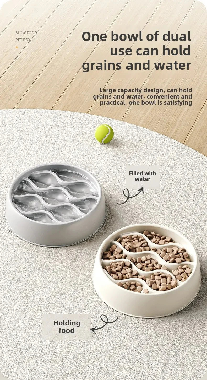 Paw Print Slow Feeder Bowls for Dogs,