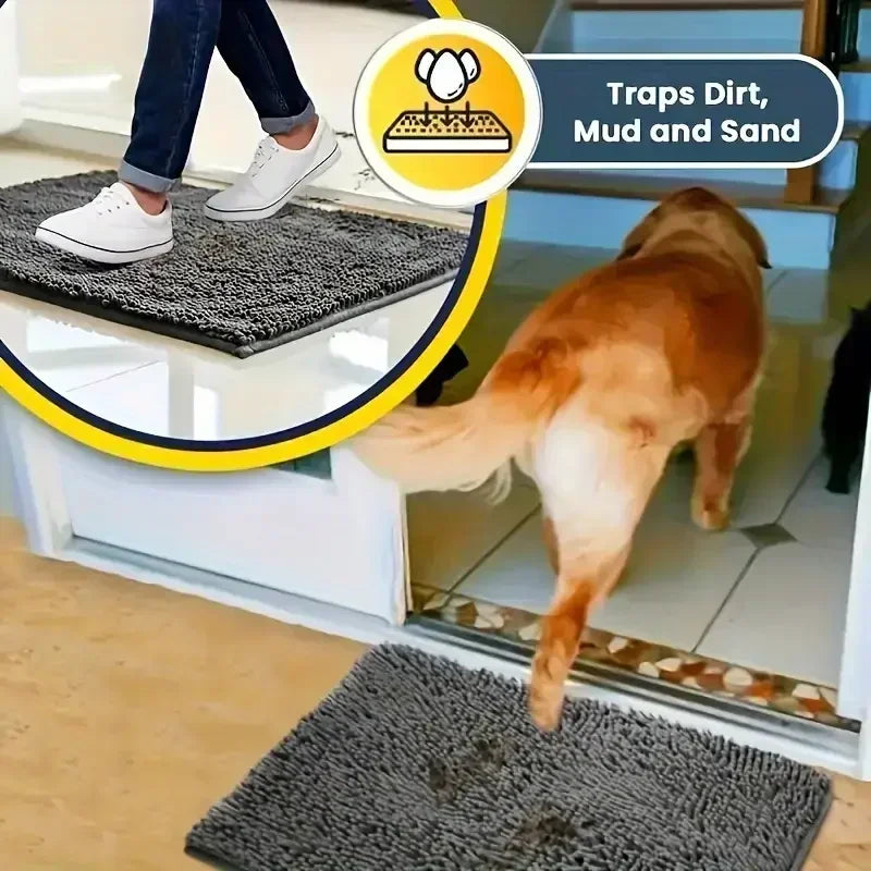 Dog Doormats for Muddy Paws Absorbent Non-slip Washable Mat