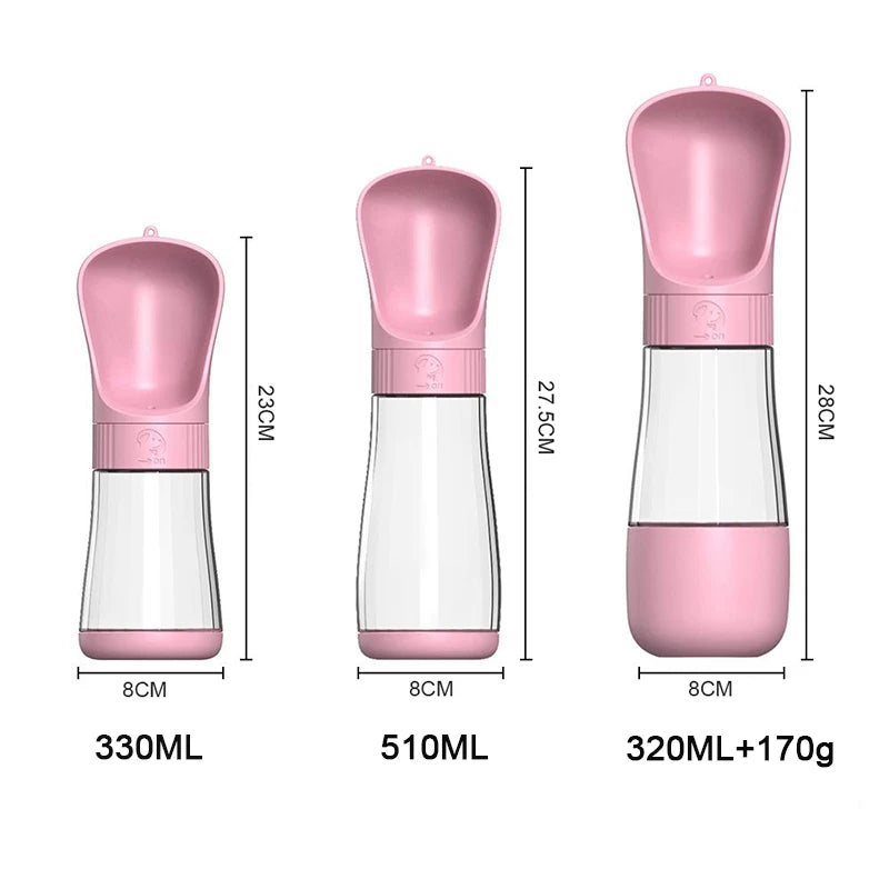 Portable Dog Water Bottle With Food Container