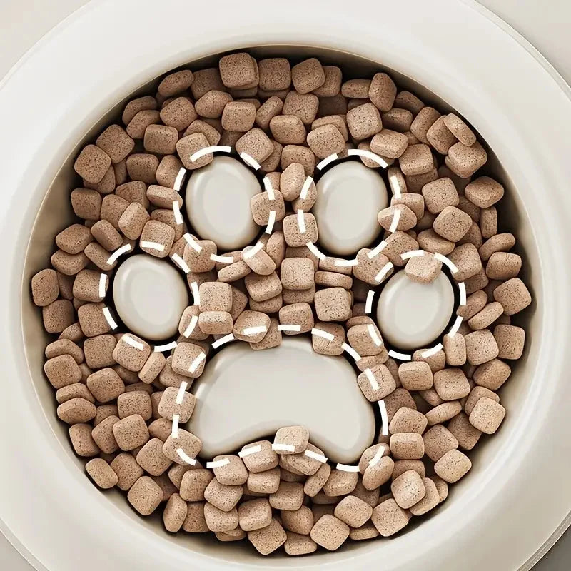 Paw Print Slow Feeder Bowls for Dogs,