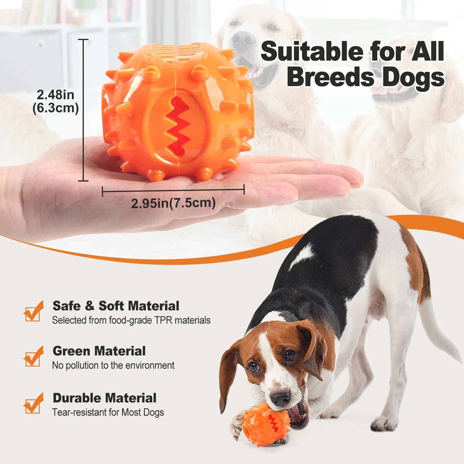 Dog Interactive Chew Treat Dispensing Ball