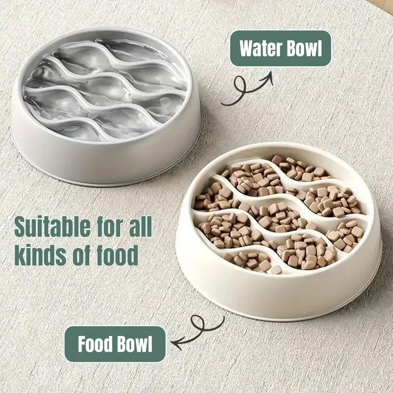Paw Print Slow Feeder Bowls for Dogs,