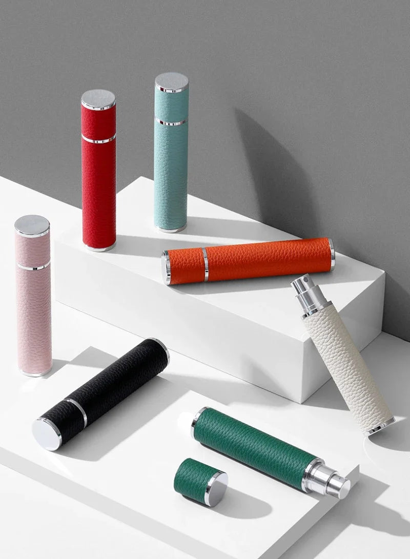 10ML Portable Compact Leather Perfume Bottle Multipurpose Sprayer Refillable Empty Perfume Atomizer for Travel Outdoor Container