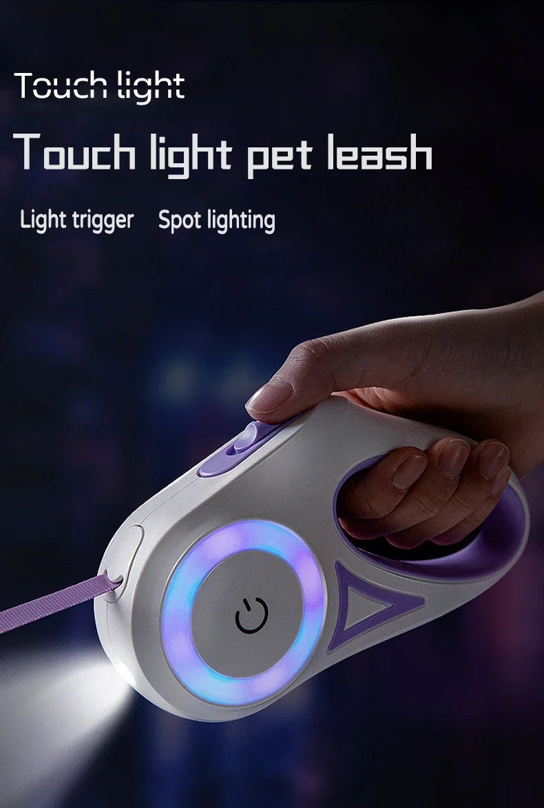 LED Retractable Dog Leash with light