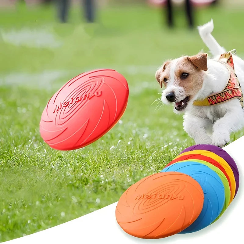Dog Toys Silicone Flying Disc Multicolor Chew Toy