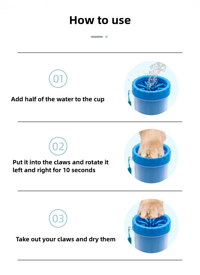 Dog paw cleaner foot rotate deep wash cup