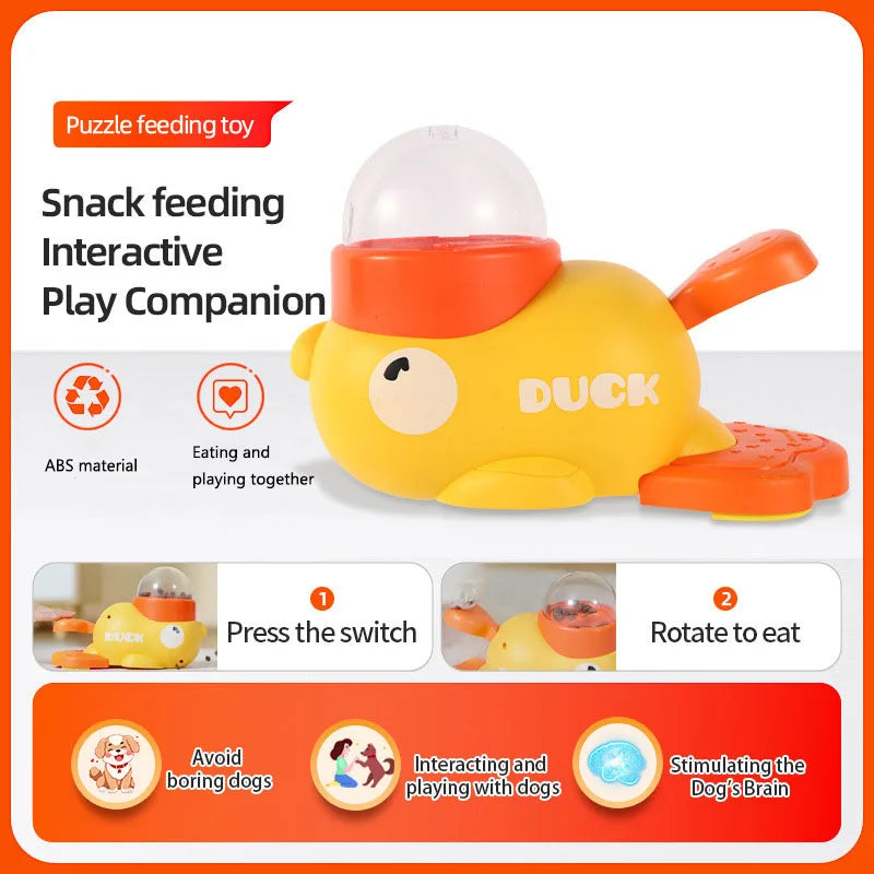 Dog, cat, pet feeder, little yellow duck, interactive puzzle dog feeding machine, anti-slip bottom