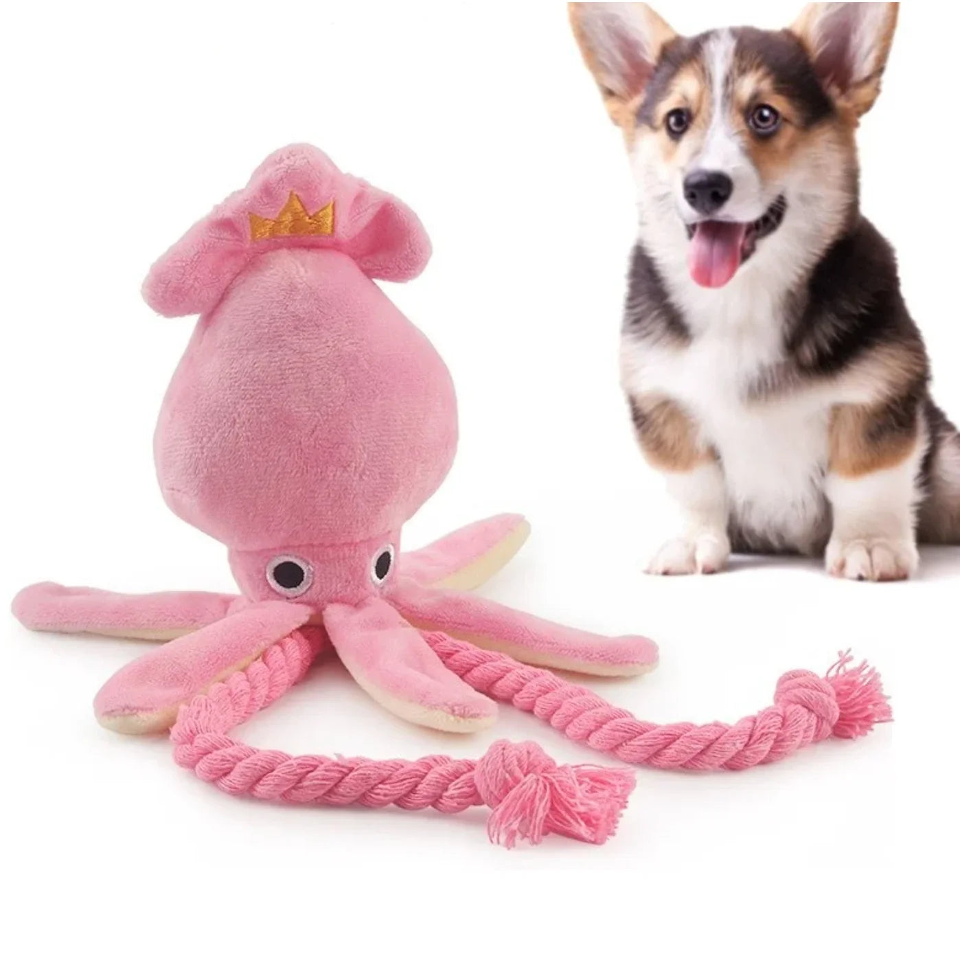 Squid Puppy Pet Dog Chew For Lovely Pink Teeth Cleaning Pet Toy
