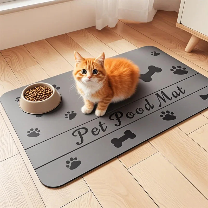Heavy Duty Pet Feeding Mat For Messy Eaters - Non-Slip