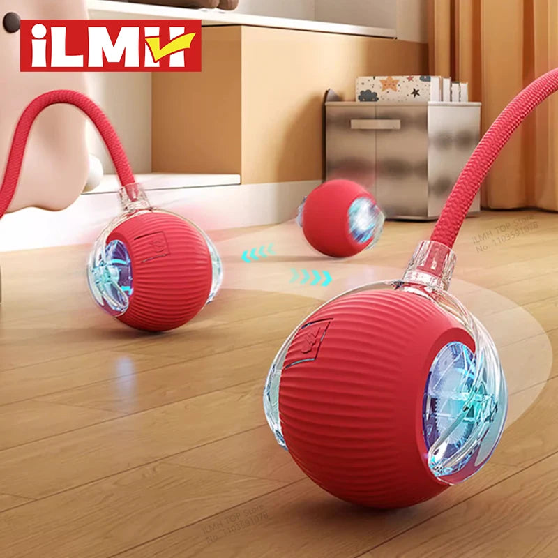 Cat Interactive Ball Toy, Automatic Rolling Ball with Tail