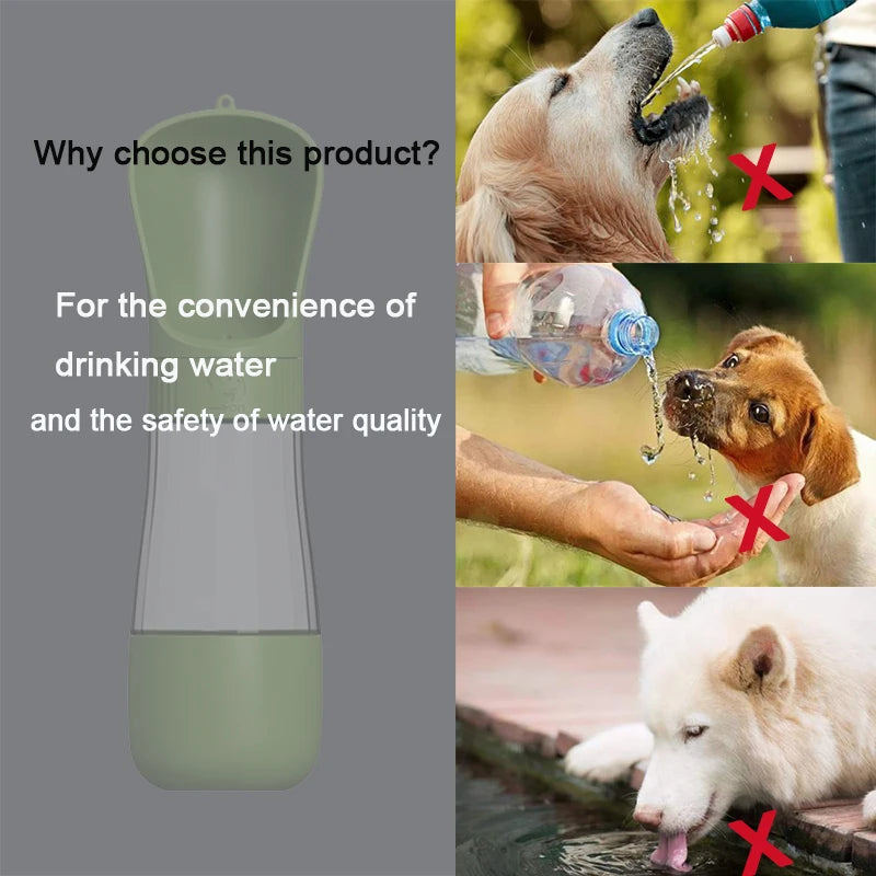 Portable Dog Water Bottle With Food Container