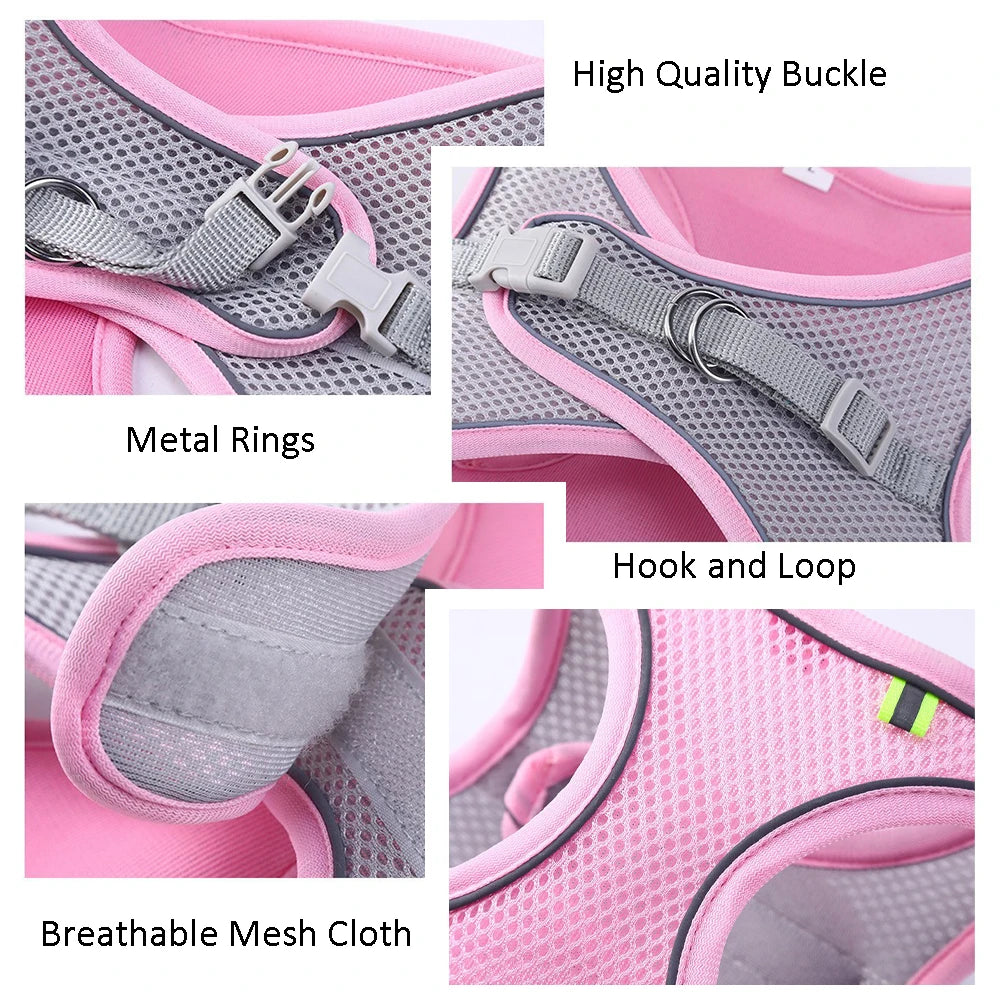 Cat Dog Harness Vest Chest Rope Set Reflective Breathable Pet Harness