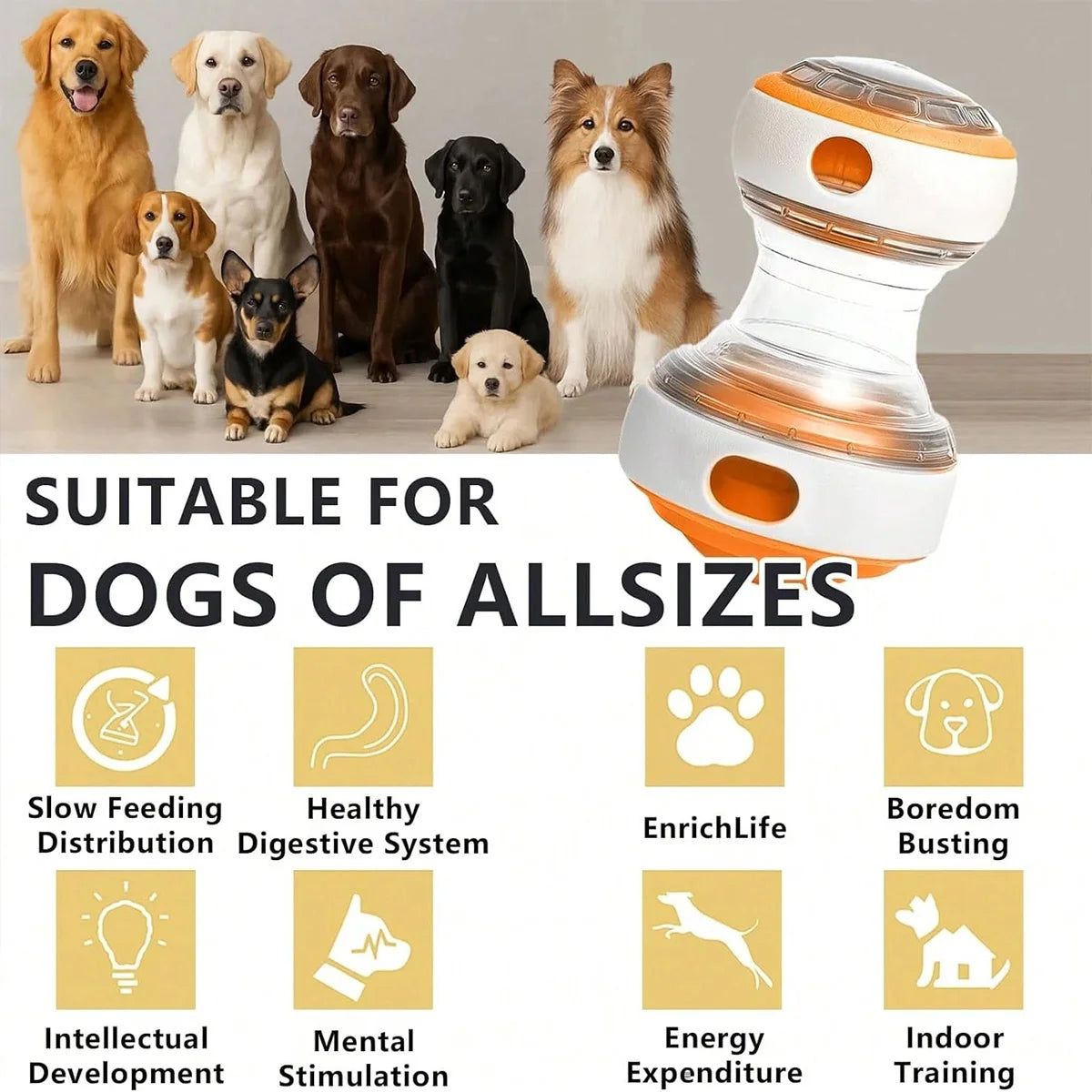 Interactive Dog Treat Dispenser, Puzzle Rolling Leak Food Ball