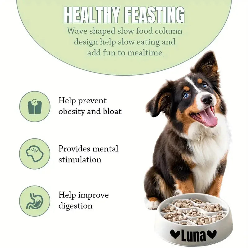 Paw Print Slow Feeder Bowls for Dogs,