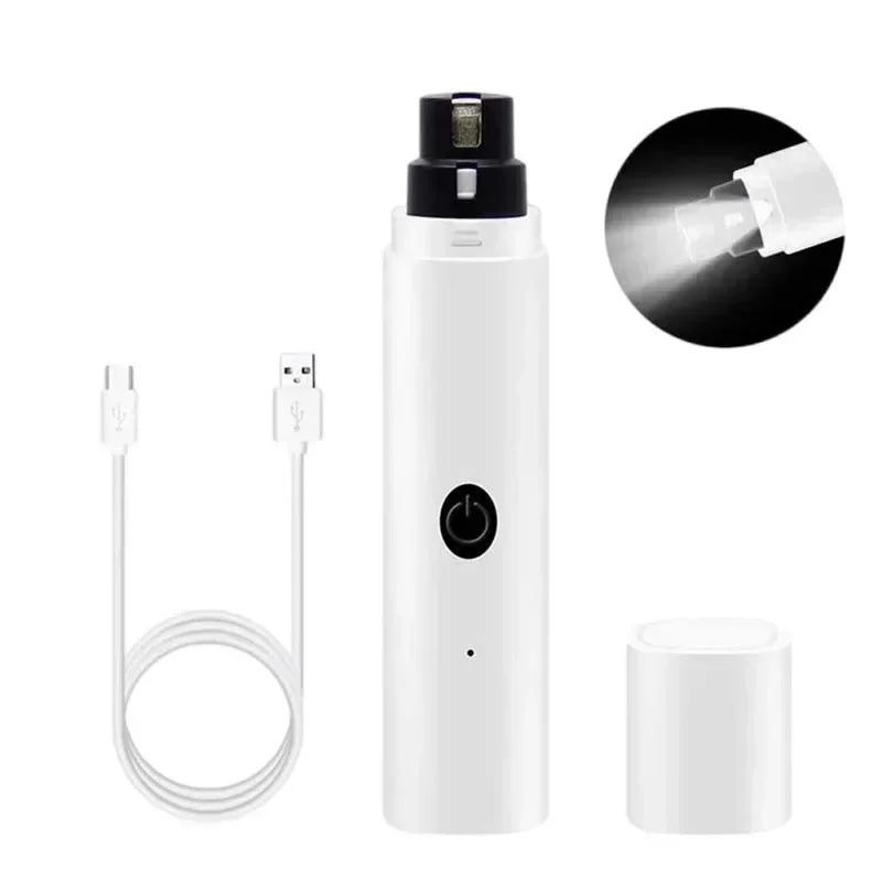 New Electric Dog Nail Clippers Rechargeable USB Charging LED Light
