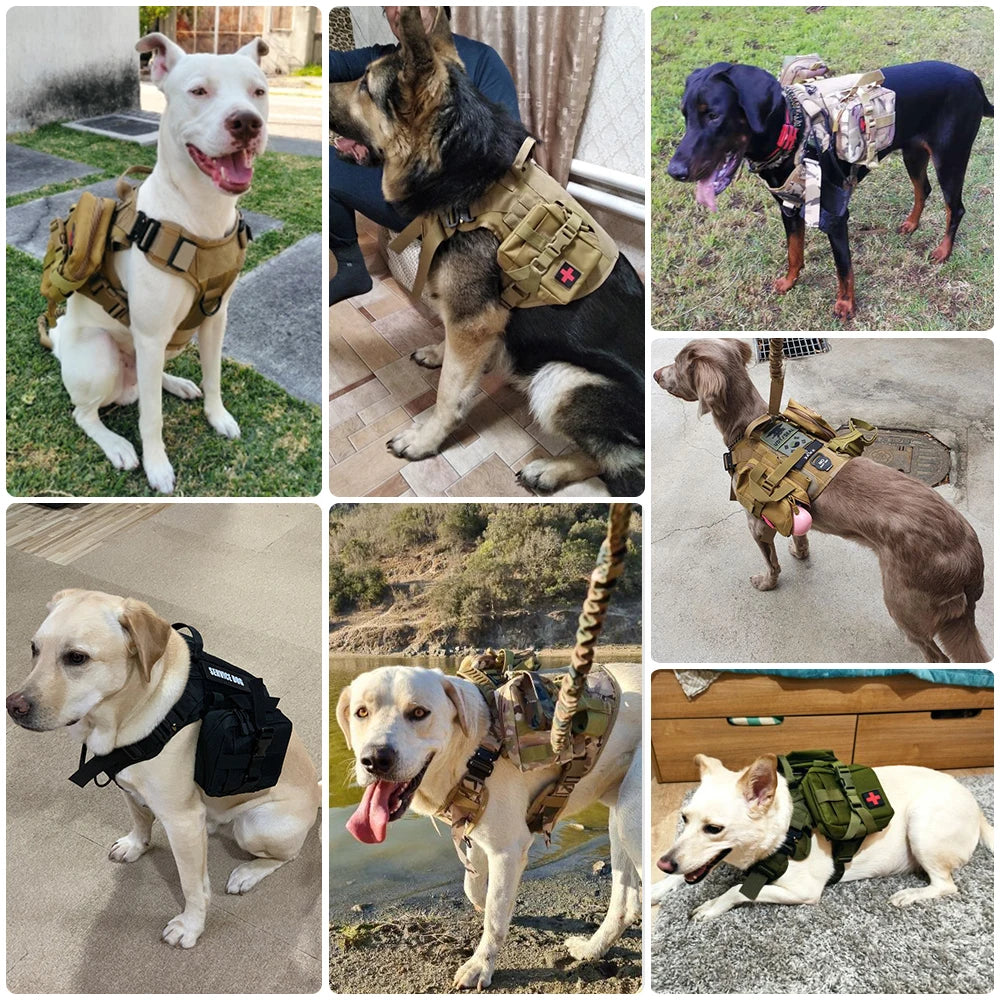 Military Large Dog Harness Training Pet Vest