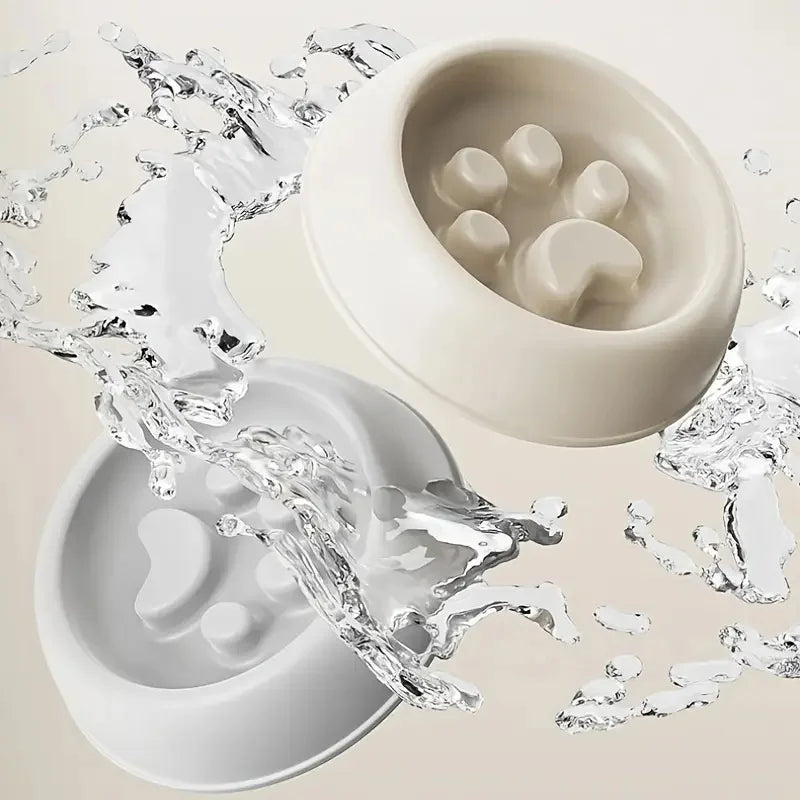 Paw Print Slow Feeder Bowls for Dogs,