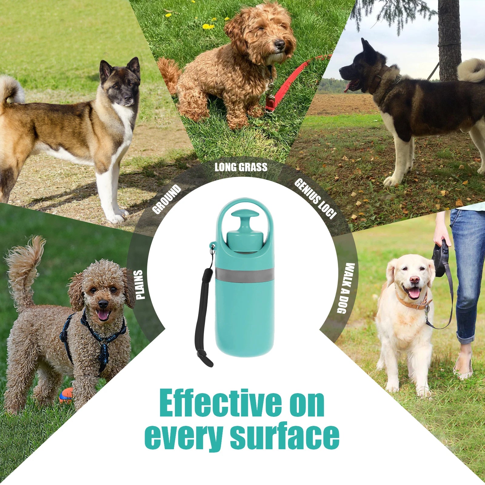 Portable Outdoor Pet Waste Bag with 6-Claw Poop Scooper for Dogs Cats Travel