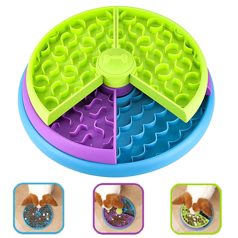 Slow Feeder Dog Bowl Mental Stimulate Detachable Puzzle