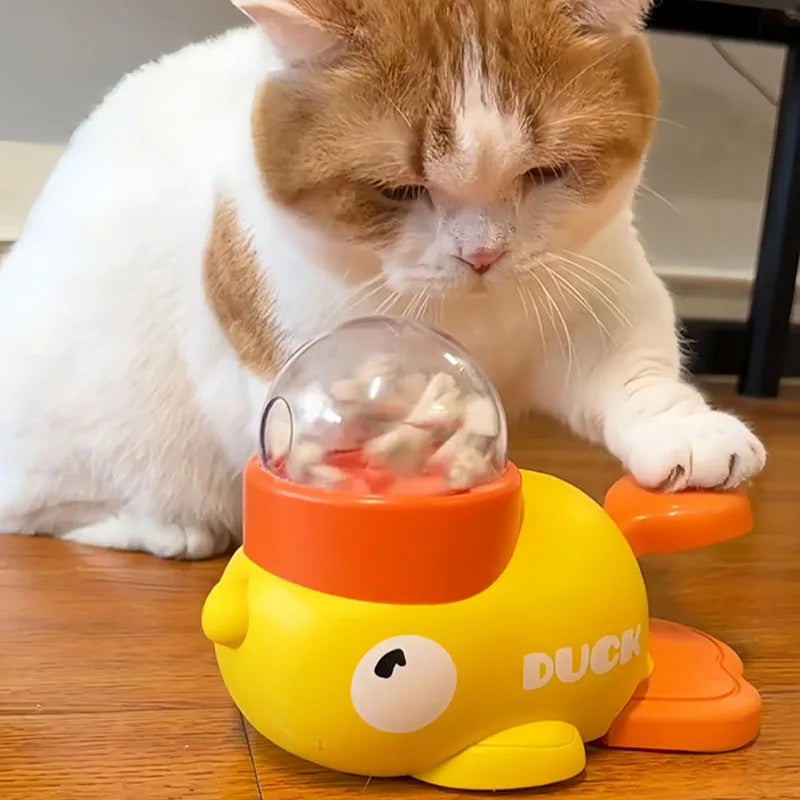 Dog, cat, pet feeder, little yellow duck, interactive puzzle dog feeding machine, anti-slip bottom