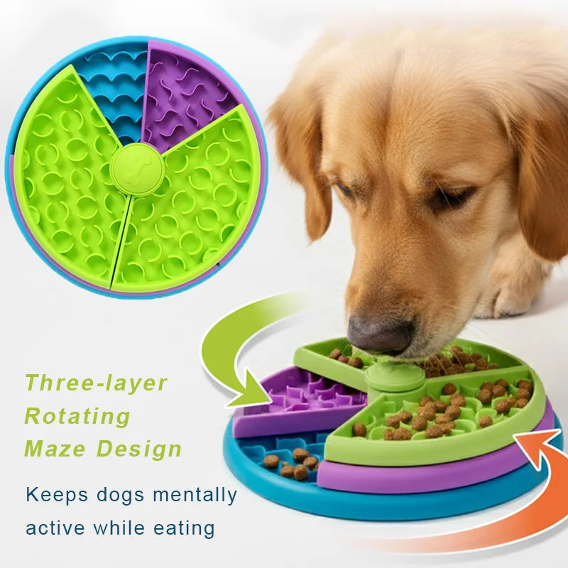 Slow Feeder Dog Bowl Mental Stimulate Detachable Puzzle