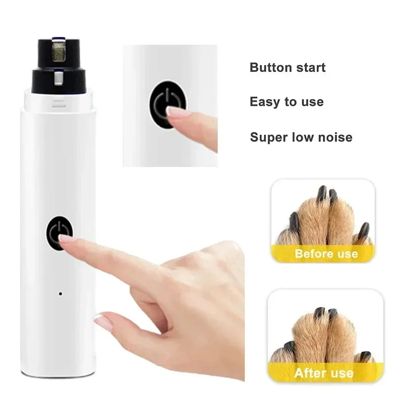 New Electric Dog Nail Clippers Rechargeable USB Charging LED Light