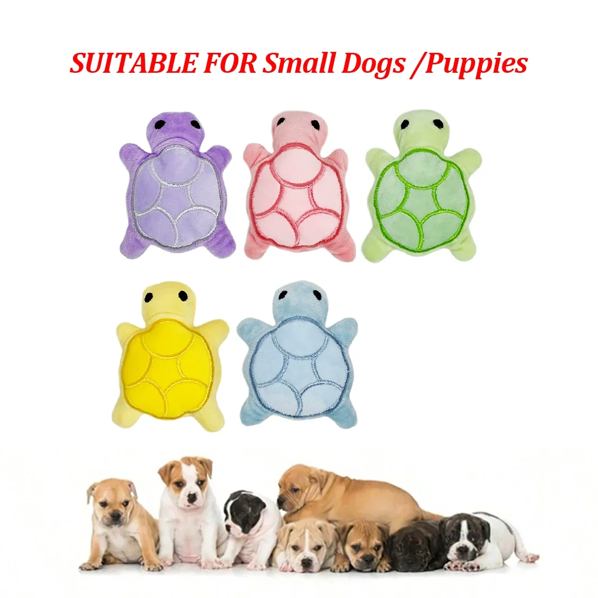Dog Toy Mini Turtle Plush Chew Toy for Puppies Teething Relief