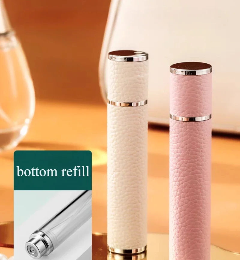 10ML Portable Compact Leather Perfume Bottle Multipurpose Sprayer Refillable Empty Perfume Atomizer for Travel Outdoor Container