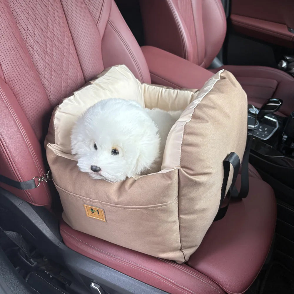 Dog Car Seat with Safety Belt Four Season Universal Pet Ooster Nest Cushion