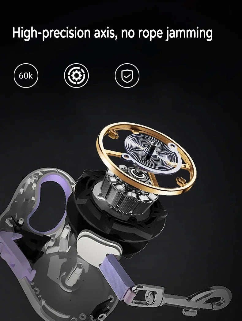 LED Retractable Dog Leash with light