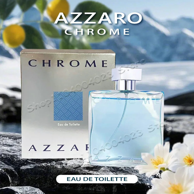 Azzaro Chrome Eau de Toilette 100ML Fresh Aquatic Men's Cologne Citrus Woody Musky Fragrance Fresh Notes Luxury Perfumes for Men
