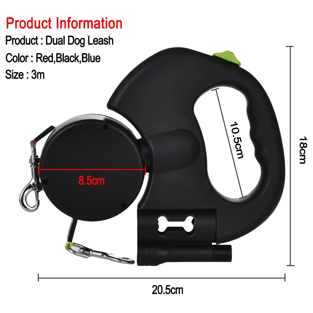 Retractable Dog Leash For Small Dogs Reflective Dual Pet Leash