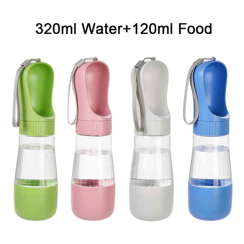 Portable Dog Water Bottle With Food Container