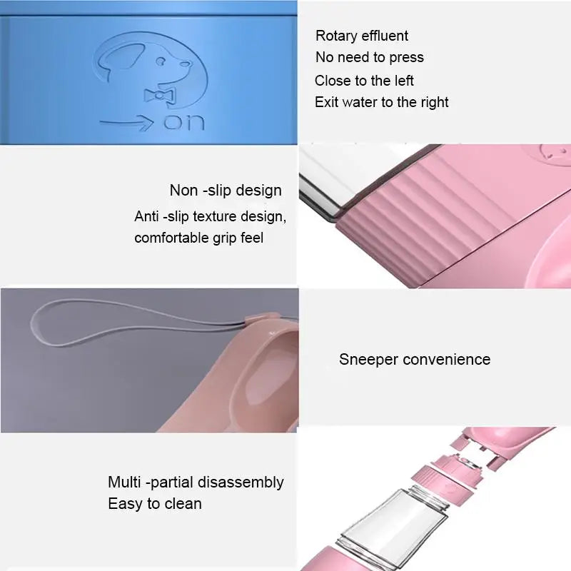 Portable Dog Water Bottle With Food Container