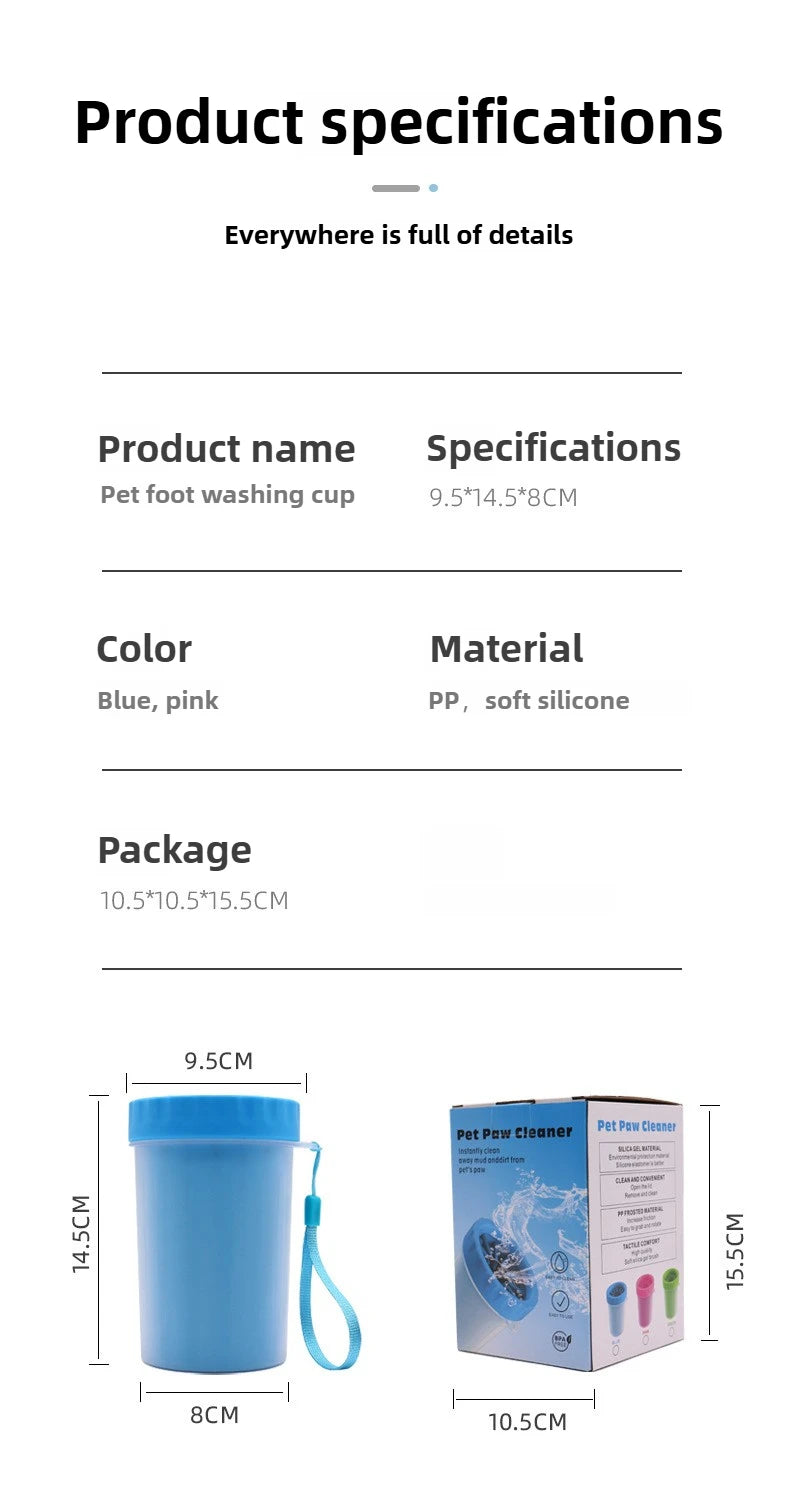 Dog paw cleaner foot rotate deep wash cup