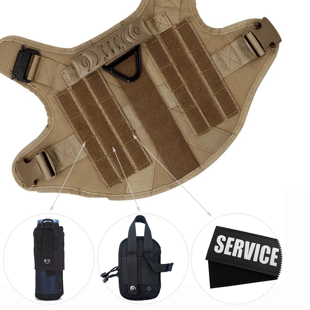 Military Large Dog Harness Training Pet Vest